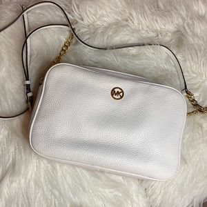 Michael Kors White Crossbody Bag - soft leather